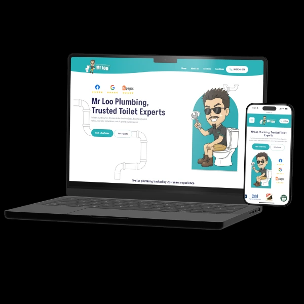 Mr Loo Plumbing website after KINGTRADIE rebuild